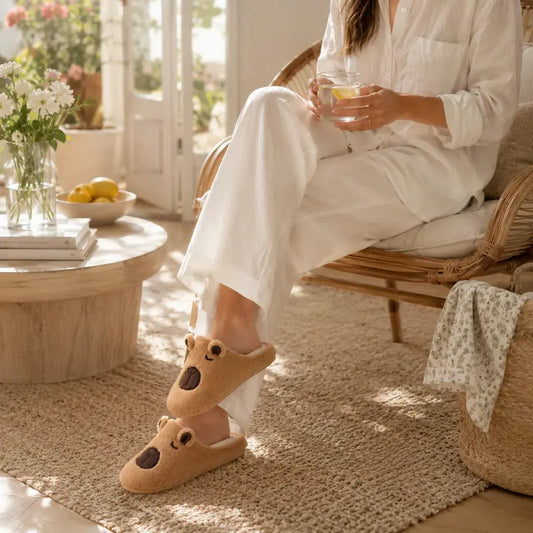 Chausson-femmes-Oursonia-design-ourson-confort-doux-semelleantiderapante