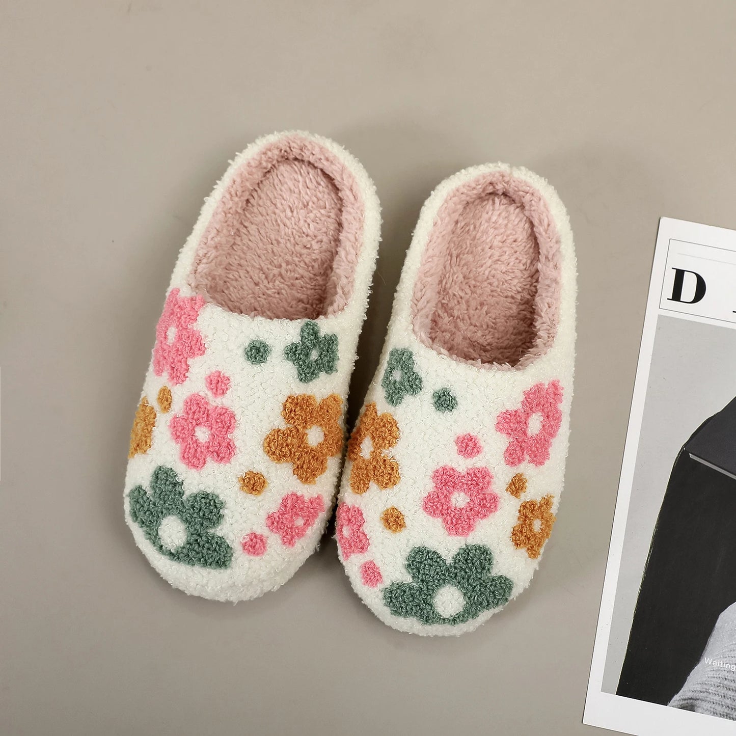 Chaussons Femmes à Motifs Fleurs Brodées - Intérieur doux et confortable- Floréa