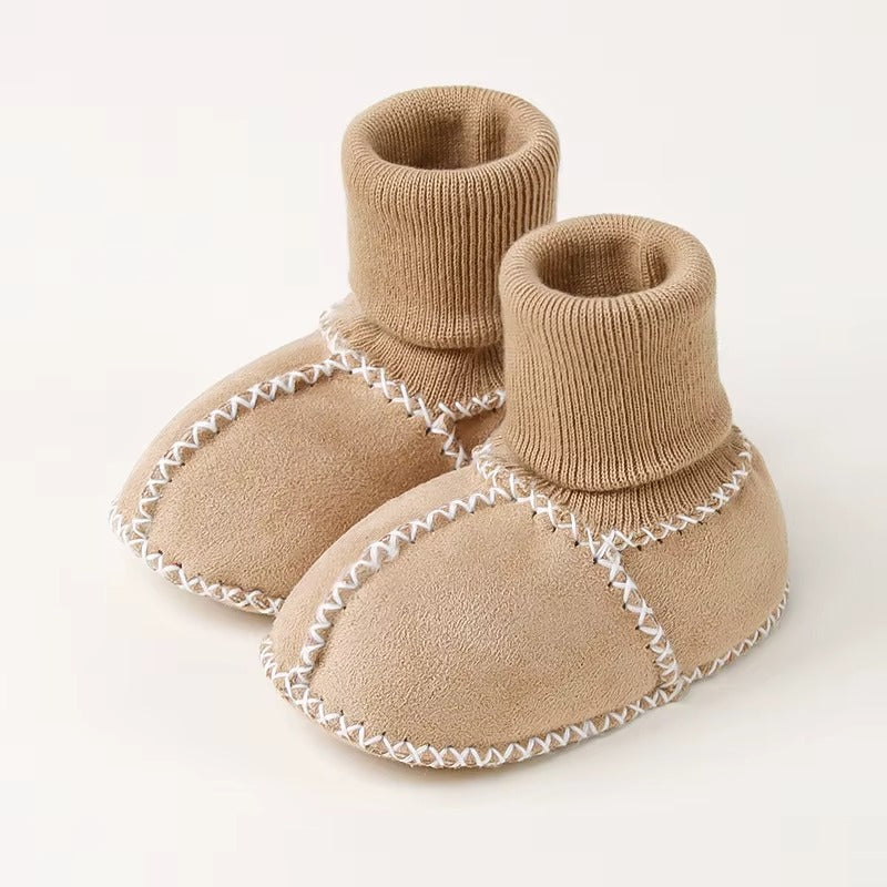 Chaussons Bottines bébé unisexe en daim - Chaud et intérieur moelleux - Suédia