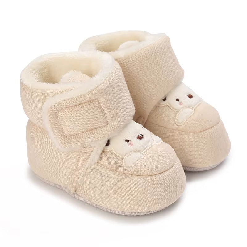 Chaussons Bébé unisexe - Semelle souple - Doublure coton chaud - Caly