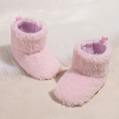Chaussons en polaire pour bébé unisexe - fermeture velcro - Semelle souple - Polaria