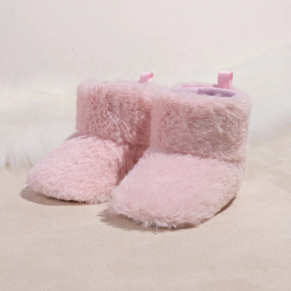 Chaussons en polaire pour bébé unisexe - fermeture velcro - Semelle souple - Polaria