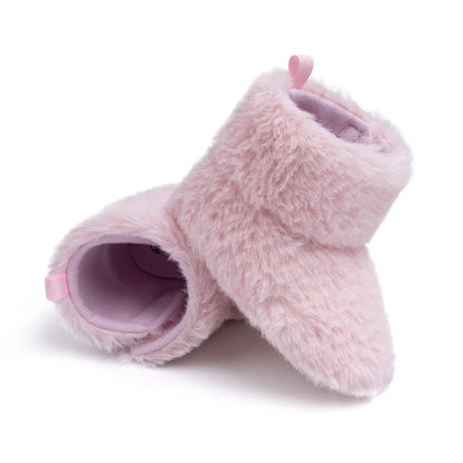 Chaussons en polaire pour bébé unisexe - fermeture velcro - Semelle souple - Polaria