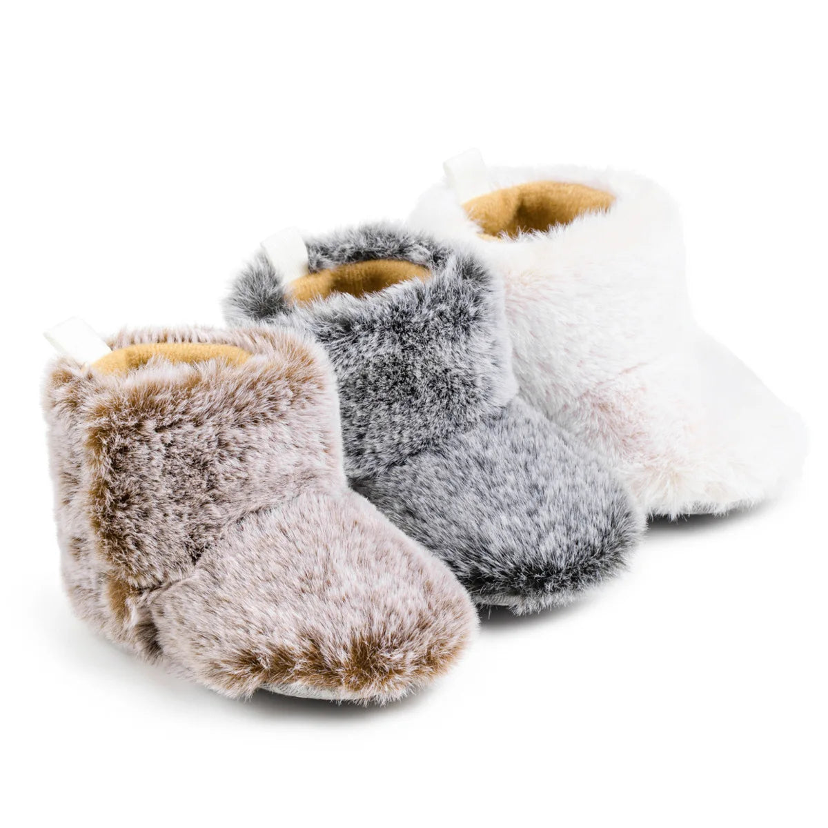 Chaussons en polaire pour bébé unisexe - fermeture velcro - Semelle souple - Polaria