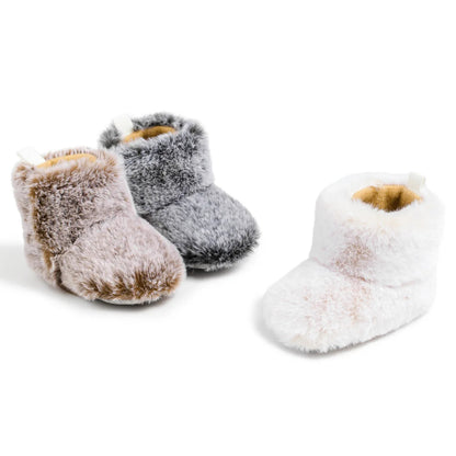 Chaussons en polaire pour bébé unisexe - fermeture velcro - Semelle souple - Polaria