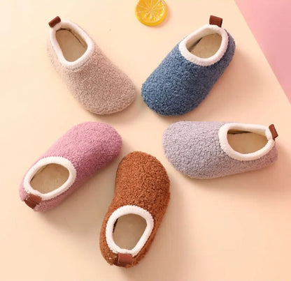 Chaussons Enfants fermés unisexe en peluche et coton - semelle souple - Douny