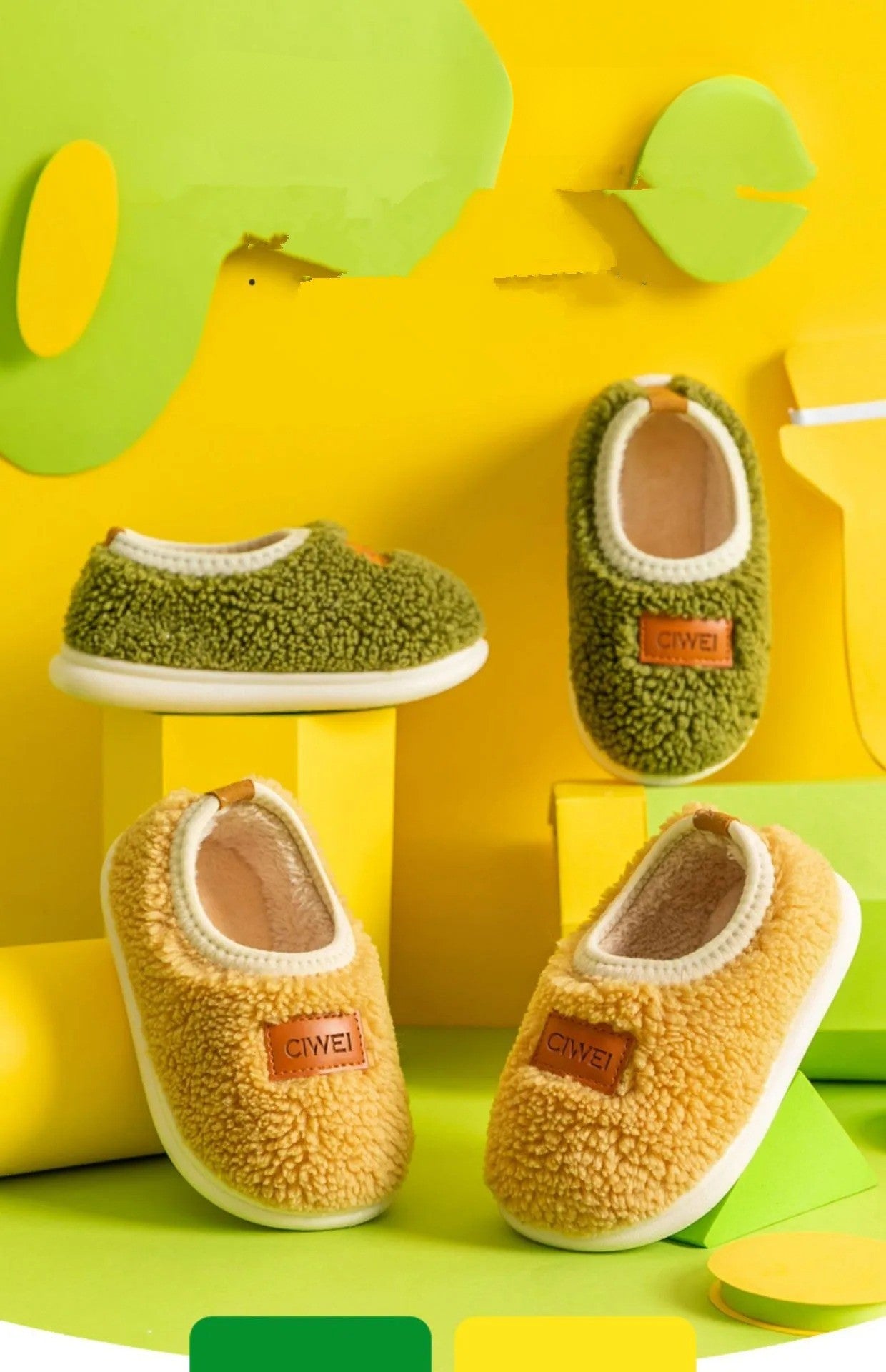 Chausson Enfants unisexe - Peluche douce - intérieur en coton - confort quotidien - Pelmi