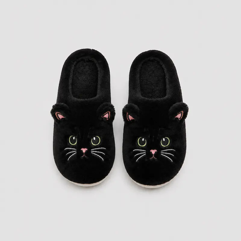 Chausson-Femmes-Purrly-confort-doux-chat-calin