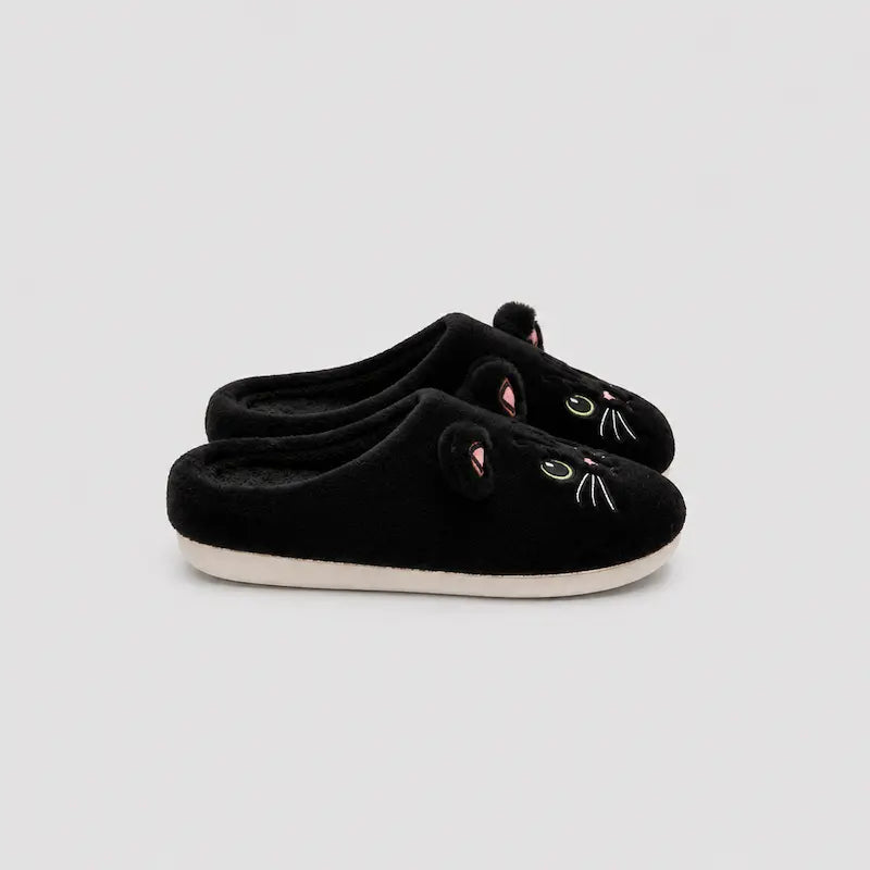 Chausson-Femmes-Purrly-confort-doux-chat-calin