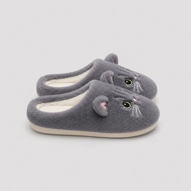 Chausson-Femmes-Purrly-confort-doux-chat-calin