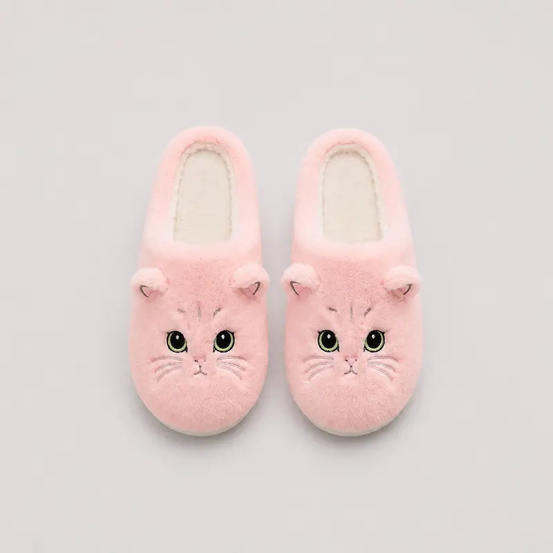 Chausson-Femmes-Purrly-confort-doux-chat-calin