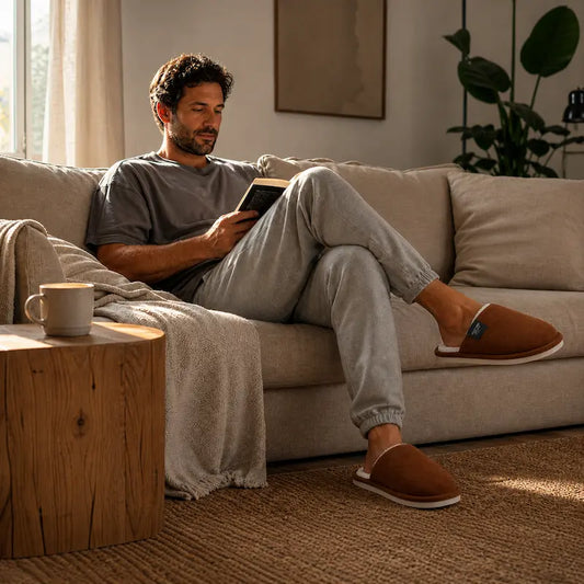Chaussons-Homme-Faux-daim-semelle-souple-antiderapante