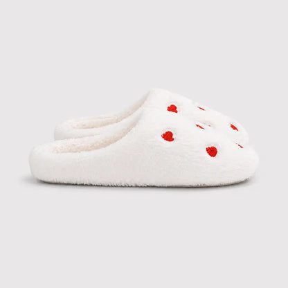 ChaussonsFemmes-legers-et-confortables-Coeur-en-Flanelle-Semelle-plate-Loveya