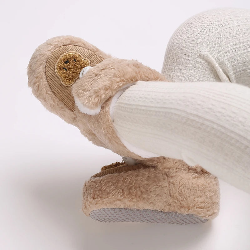 Chaussons mignons pour  bébé unisexe - Semelle souple - chaud et épais - Ourly