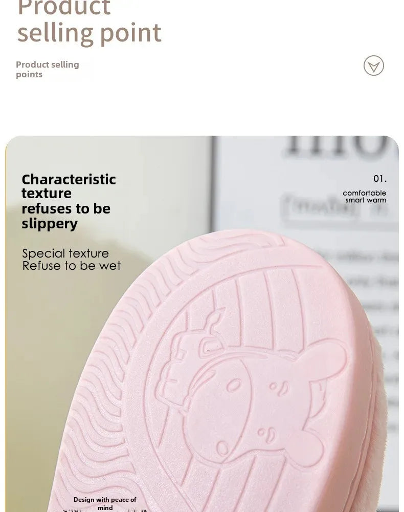 Chaussons Enfants coton chaud - antidérapants - Semelle épaisse - Mimoo