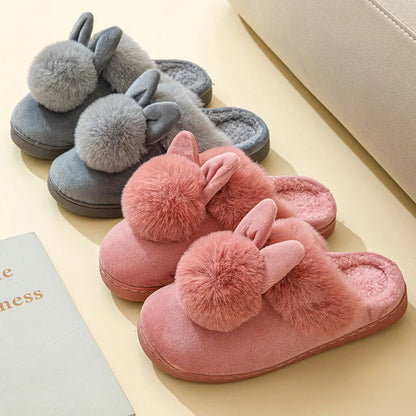 Chaussons Femmes Hiver - Peluche douce -intérieur en coton - Poméa