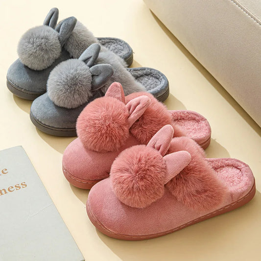 Chaussons Femmes Hiver - Peluche douce -intérieur en coton - Poméa