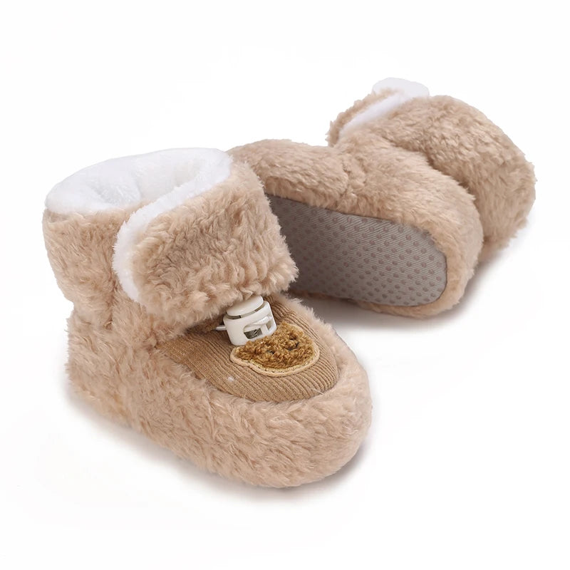 Chaussons mignons pour  bébé unisexe - Semelle souple - chaud et épais - Ourly