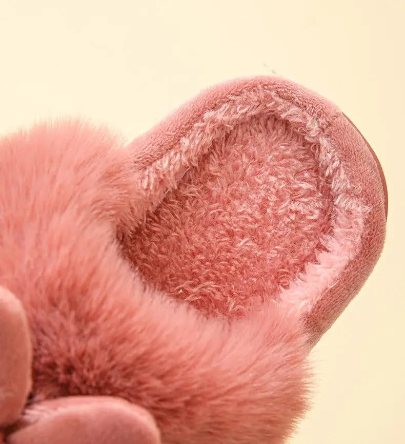 Chaussons Femmes Hiver - Peluche douce -intérieur en coton - Poméa