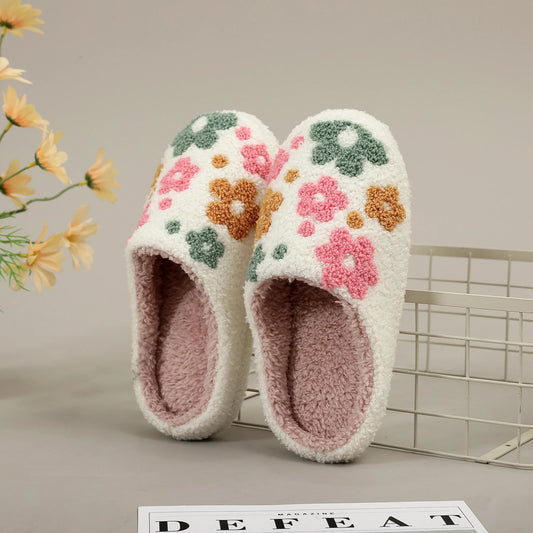 Chaussons Femmes à Motifs Fleurs Brodées - Intérieur doux et confortable- Floréa
