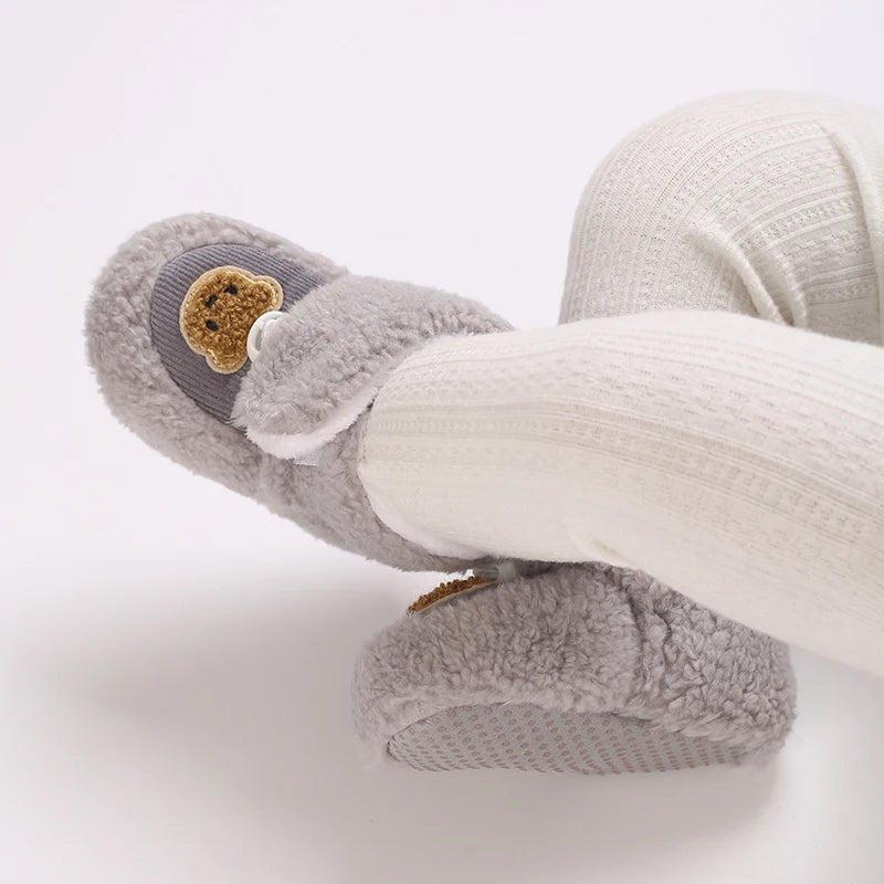 Chaussons mignons pour  bébé unisexe - Semelle souple - chaud et épais - Ourly