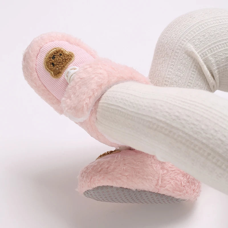 Chaussons mignons pour  bébé unisexe - Semelle souple - chaud et épais - Ourly