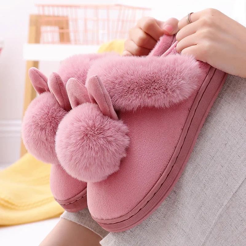 Chaussons Femmes Hiver - Peluche douce -intérieur en coton - Poméa