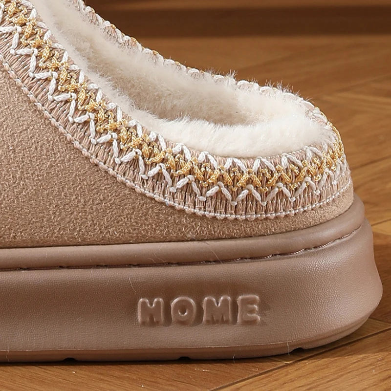 Chaussons Femmes Hiver - Effet Daim semelle antidérapante - Velmys