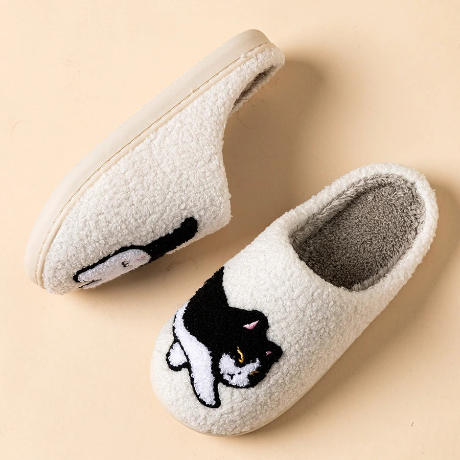 Chausson Femme intérieur motif chat - doux et confortable - Chaton