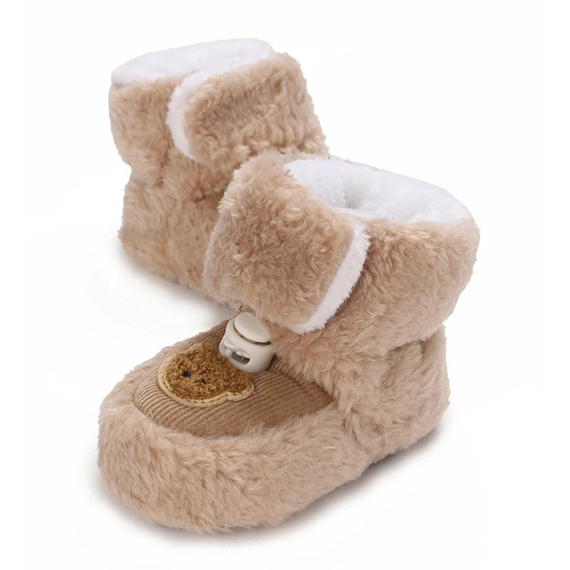 Chaussons mignons pour  bébé unisexe - Semelle souple - chaud et épais - Ourly