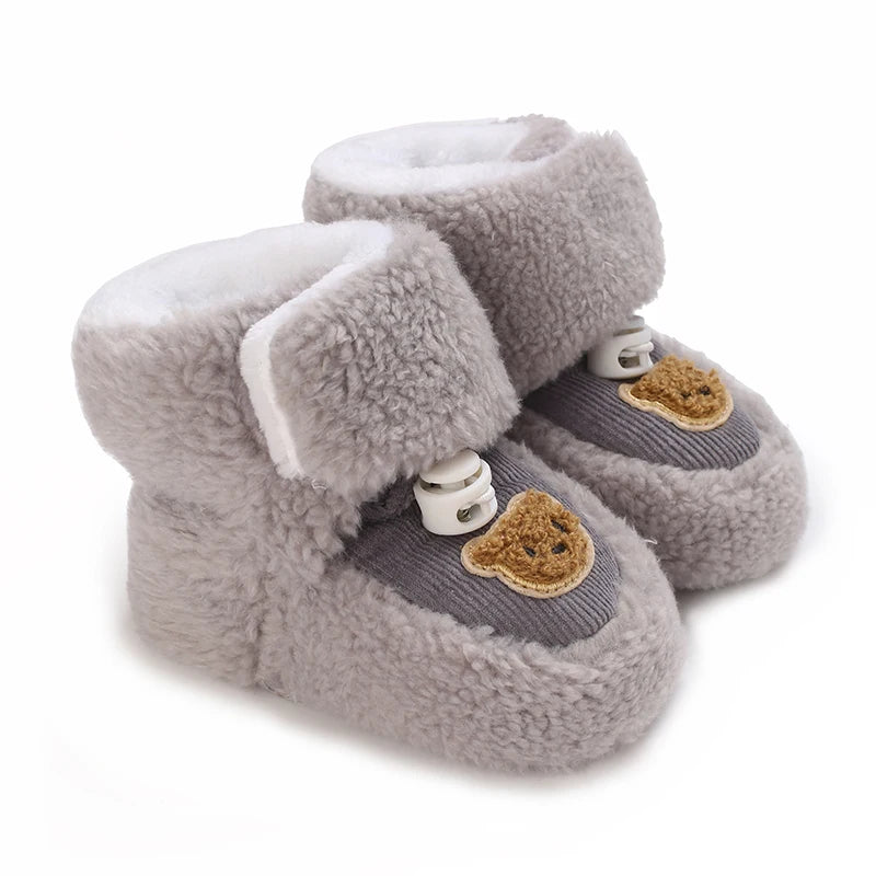 Chaussons mignons pour  bébé unisexe - Semelle souple - chaud et épais - Ourly