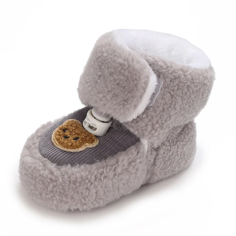 Chaussons mignons pour  bébé unisexe - Semelle souple - chaud et épais - Ourly