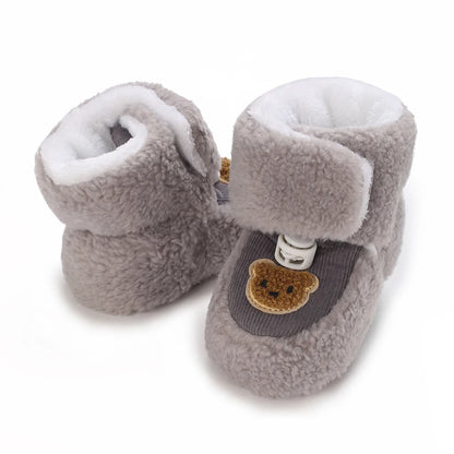 Chaussons mignons pour  bébé unisexe - Semelle souple - chaud et épais - Ourly