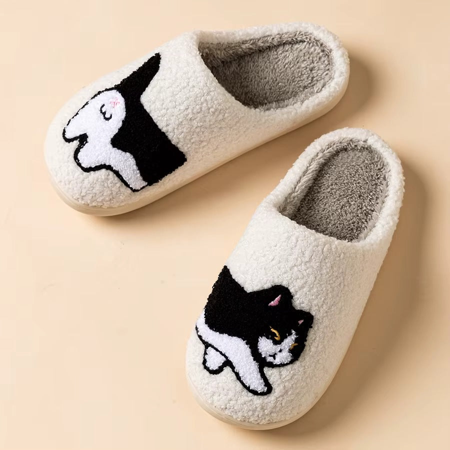 Chausson Femme intérieur motif chat - doux et confortable - Chaton