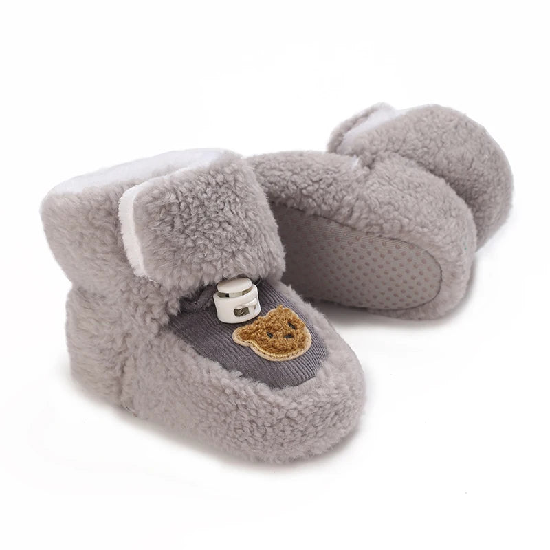 Chaussons mignons pour  bébé unisexe - Semelle souple - chaud et épais - Ourly