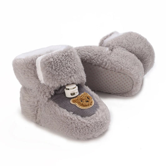 Chaussons mignons pour  bébé unisexe - Semelle souple - chaud et épais - Ourly