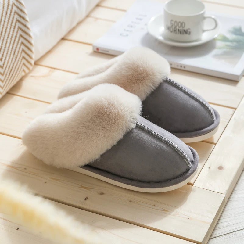 Chaussons pour femme – Coton -Rembourré - semelle épaisse et confort cocooning - Veloria