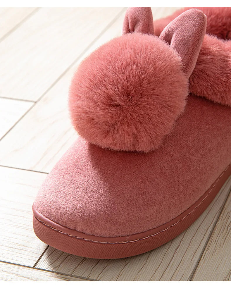 Chaussons Femmes Hiver - Peluche douce -intérieur en coton - Poméa