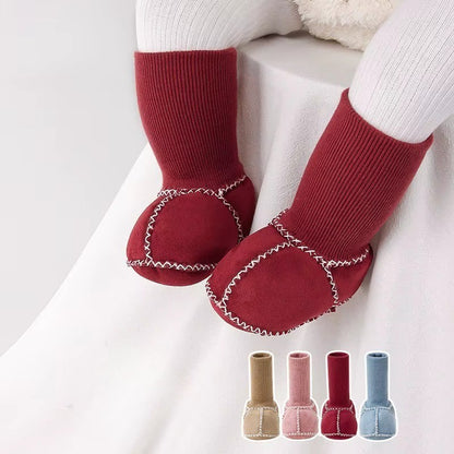 Chaussons Bottines bébé unisexe en daim - Chaud et intérieur moelleux - Suédia