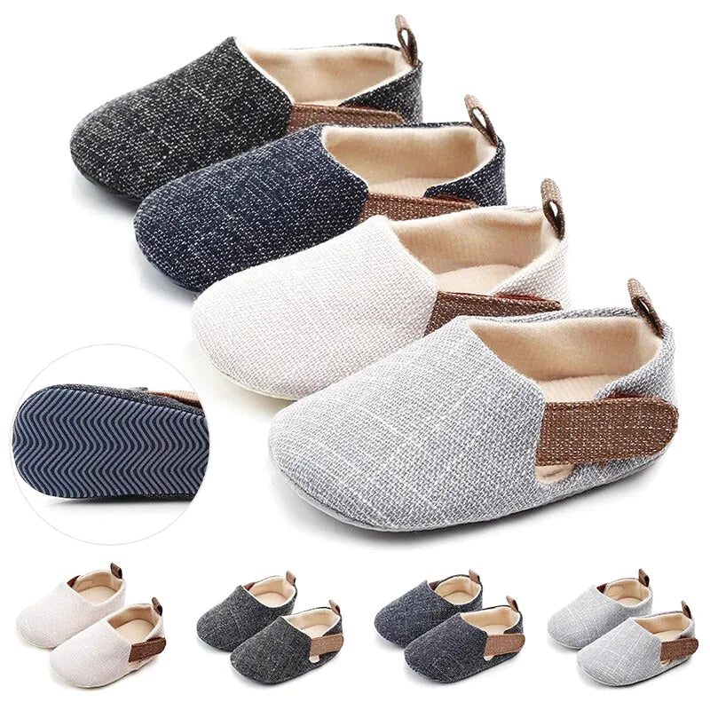 Chaussons bébé fille et garçon - Coton léger - respirants - Semelle souple - Natura