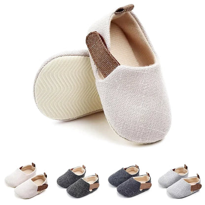 Chaussons bébé fille et garçon - Coton léger - respirants - Semelle souple - Natura