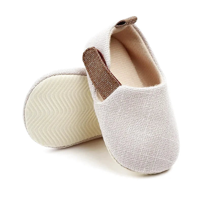 Chaussons bébé fille et garçon - Coton léger - respirants - Semelle souple - Natura