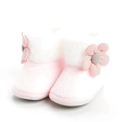 Chaussons bébé filles confort - Chaud pour Hiver Motif fleurs - Floria