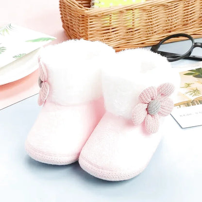 Chaussons bébé filles confort - Chaud pour Hiver Motif fleurs - Floria