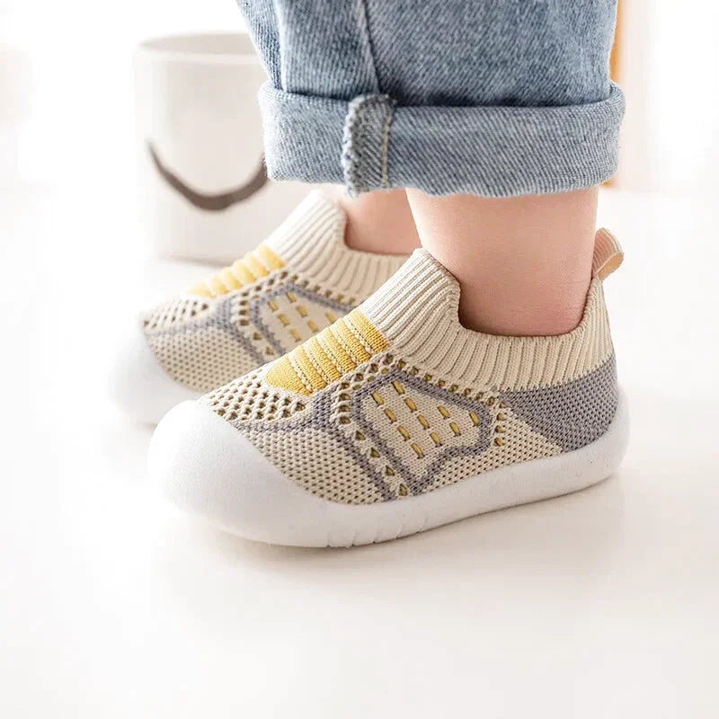 Chaussons bébé unisexe en maille souple - léger et antidérapants - Printemps/été - Brézia