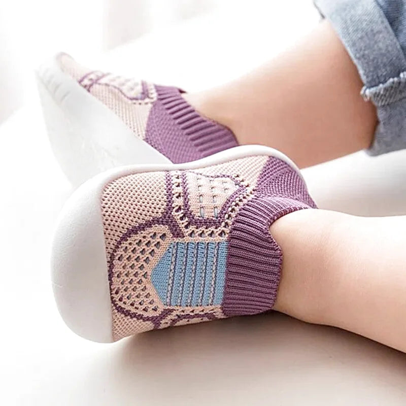 Chaussons bébé unisexe en maille souple - léger et antidérapants - Printemps/été - Brézia