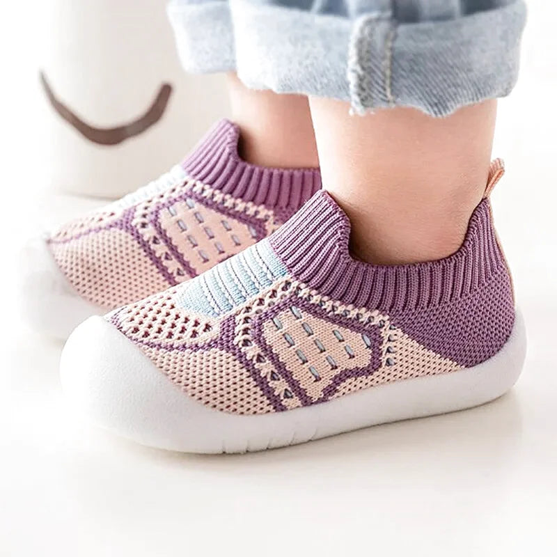 Chaussons bébé unisexe en maille souple - léger et antidérapants - Printemps/été - Brézia