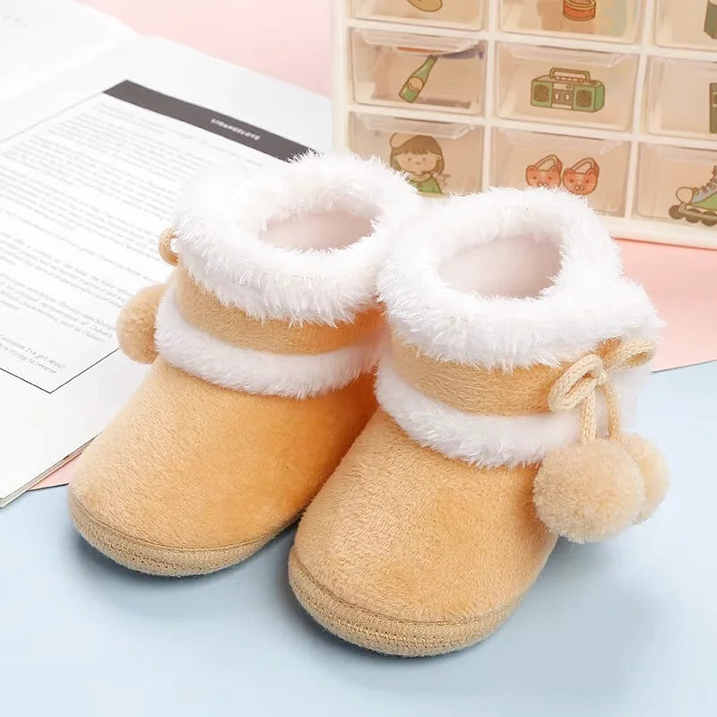 Chaussons bébé unisexe - Fourrés - Confort moelleux et souples - Pompéa