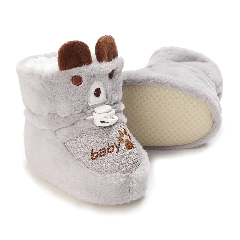 Chaussons bébé unisexe - Hiver en tissu doux - Montantes et confortables - Novy