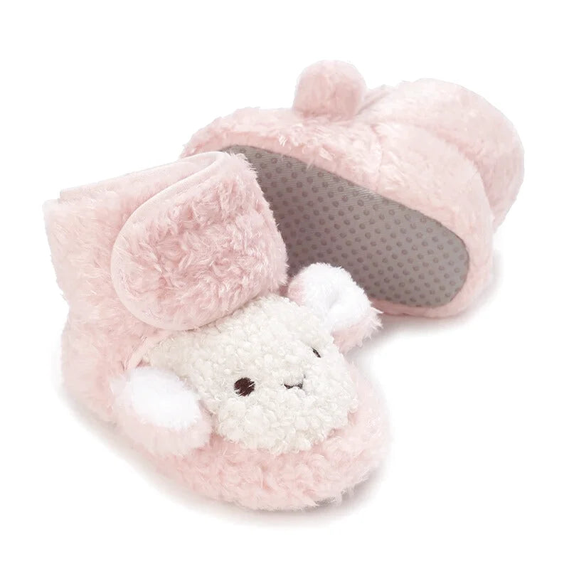 Chaussons bébé unisexe Hiver- Peluche douce - Fermeture scratch - Nubéo